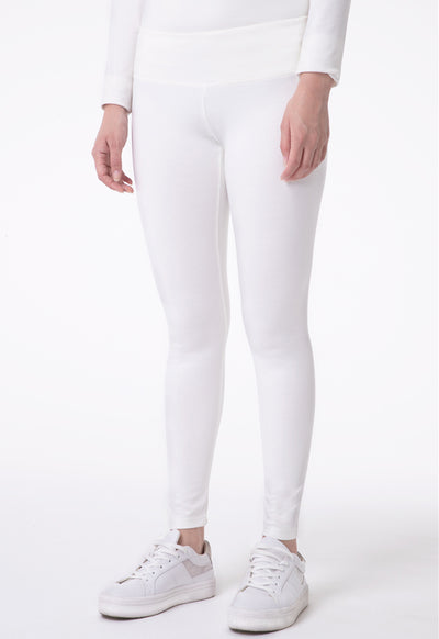 Solid Mid Waist Legging Pants