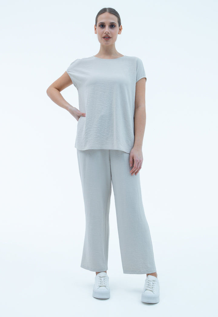 Elacticated Waist Solid Culottes