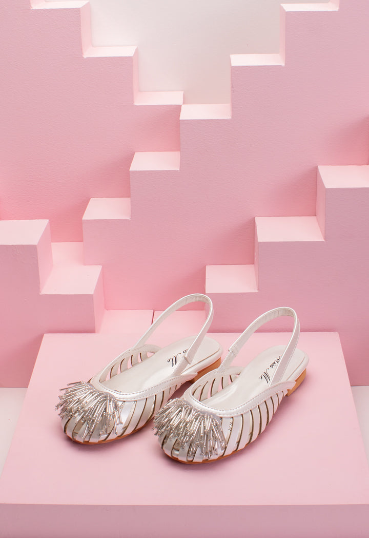 Flat Bead Embellished Half Shoes