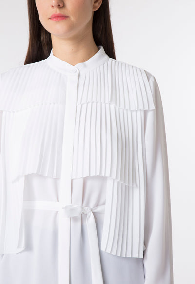 Shirt With Layered Pleats Panel