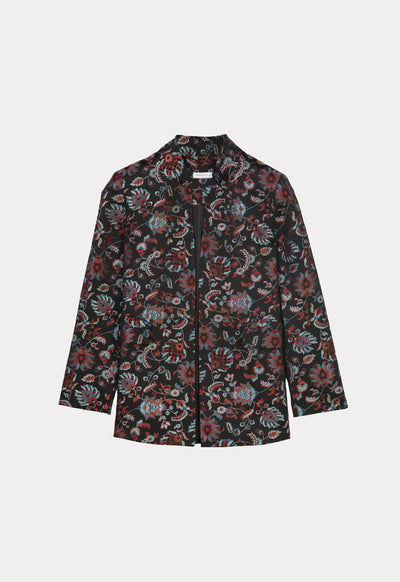 Allover Floral Lurex Jacquard Blazer