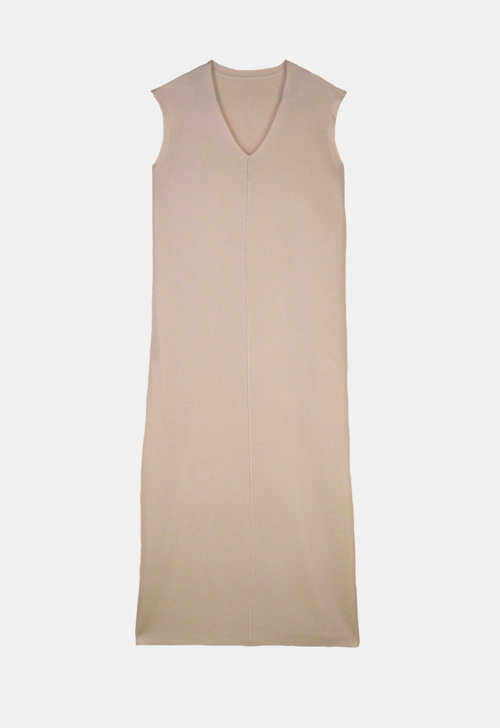 Sleeveless Solid Knit Maxi Dress