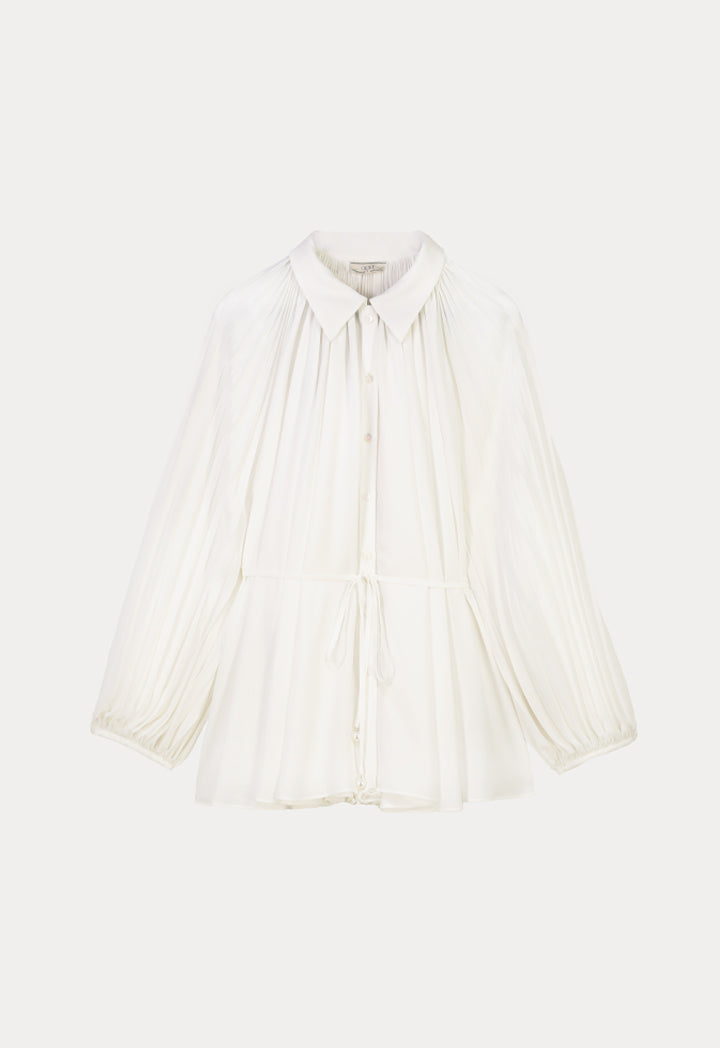 Solid Shirt With Pleated Details