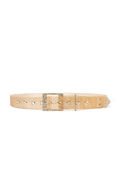 Gilt Metal Mesh Rhinestone Belt