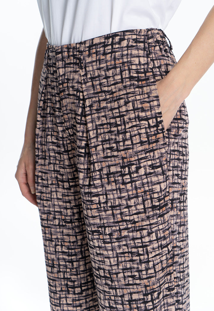 Tile Printed Straight Leg Trouser