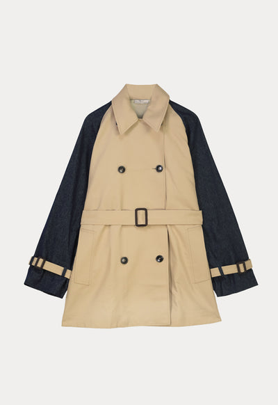 Contrast Trench Coat Design Outer Jacket