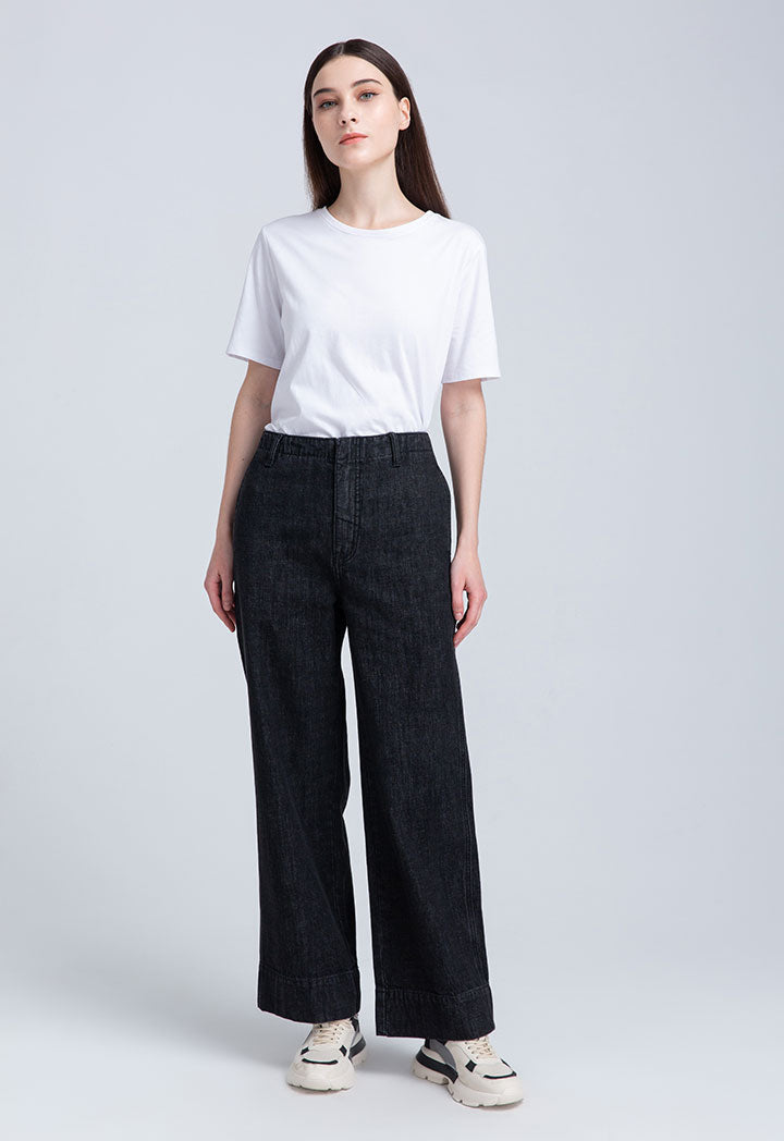 Wide Hem Straight Cut Trouser