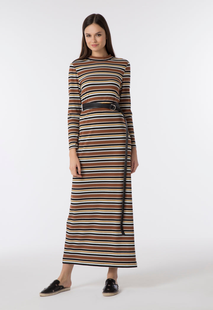 Ribbed Stripes Knit Dress