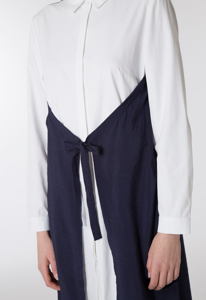 Tie Overlap Shirt Dress