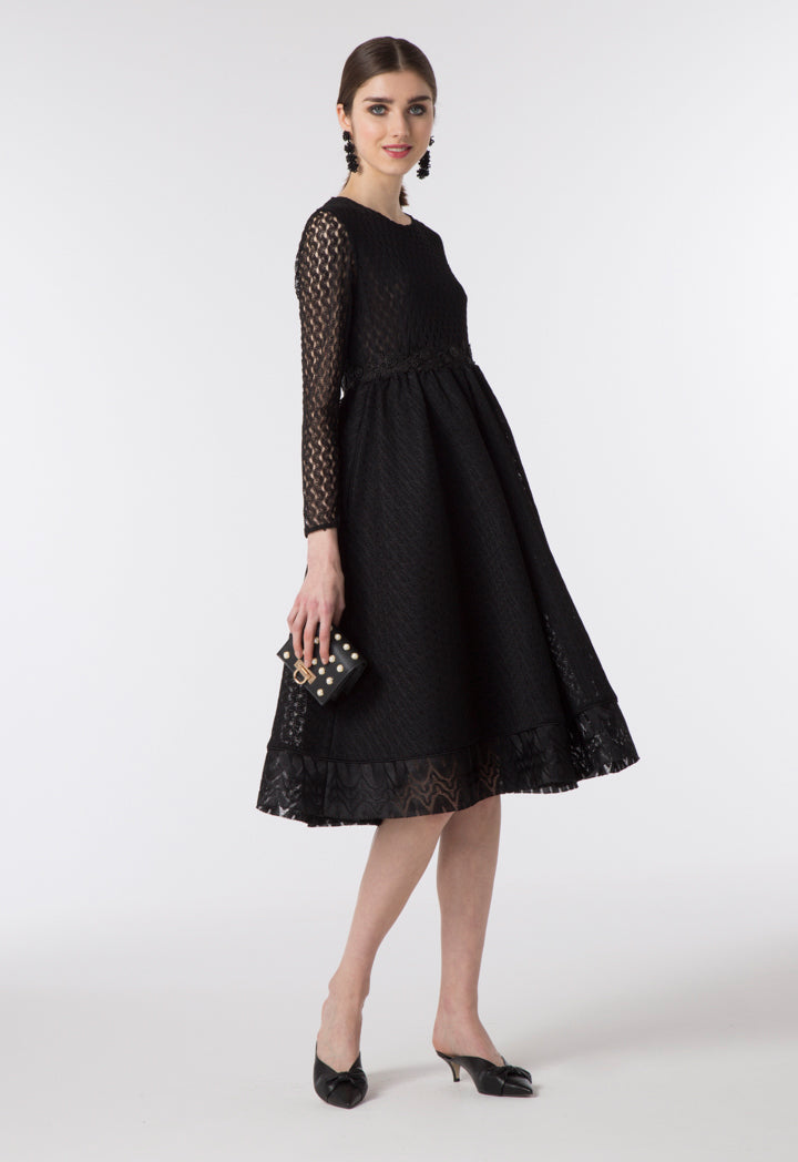 Mesh Embellished Lace Dress