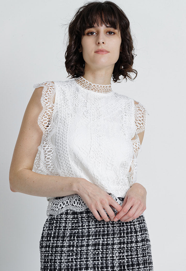 Scalloped Crochet Blouse