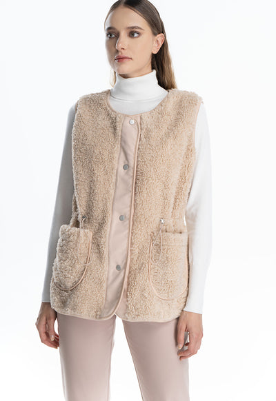 Faux Sheep Fur Hem Gilet