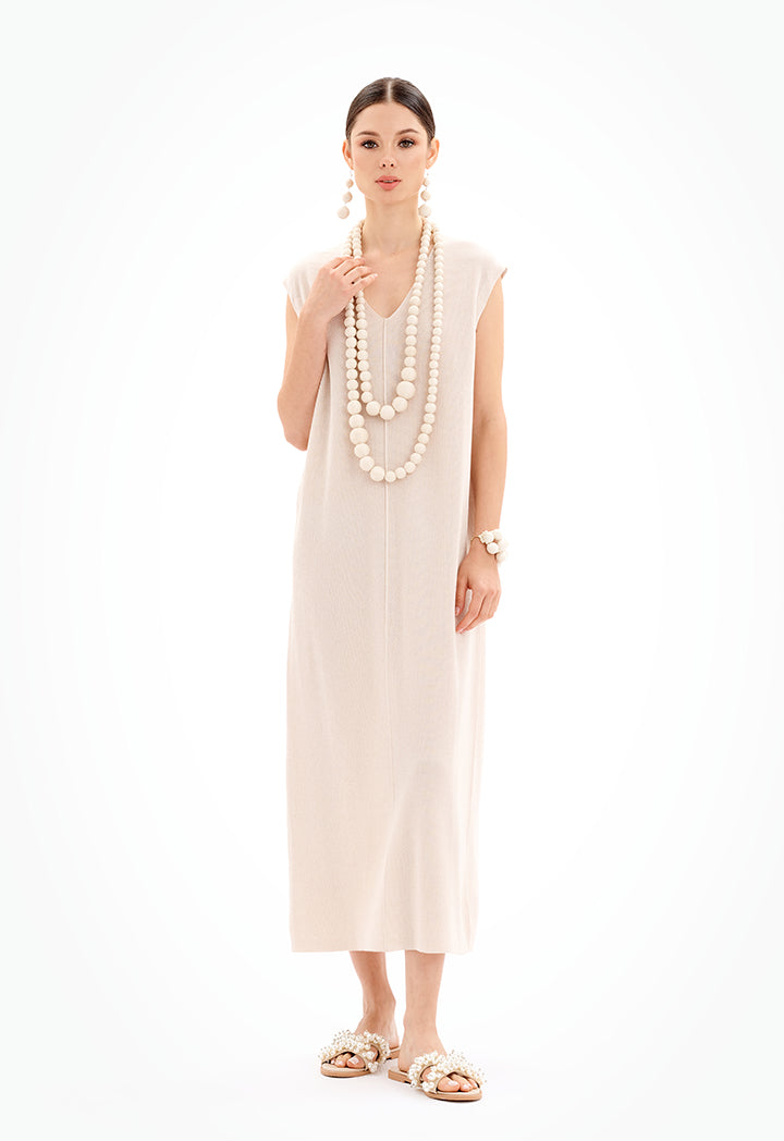 Sleeveless Solid Knit Maxi Dress