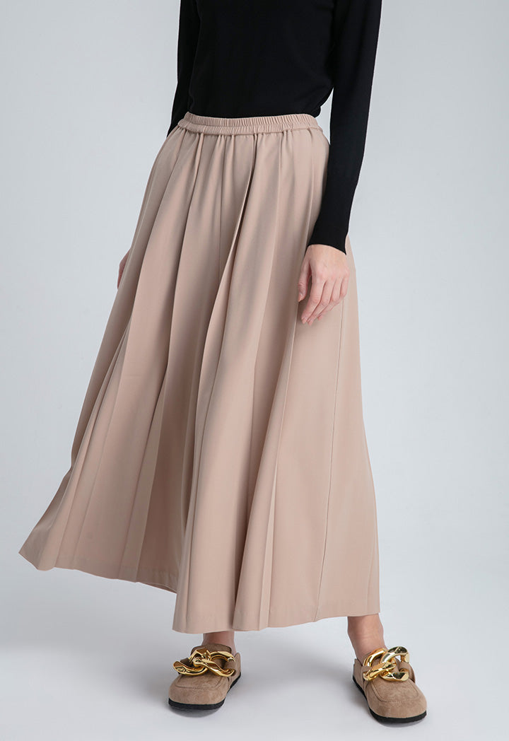 Wide Hem Fold Solid Trouser