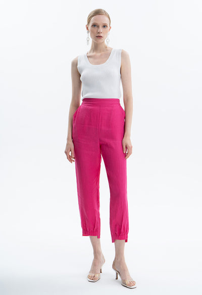 Single Toned Linen Pants