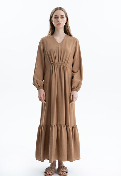 Linen Dress With Elasticated Waist