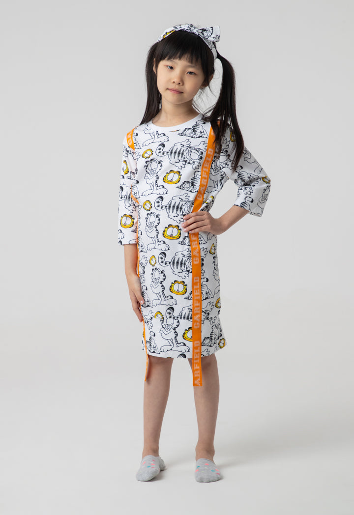 Garfield Classic Print T-Shirt Dress And Headband