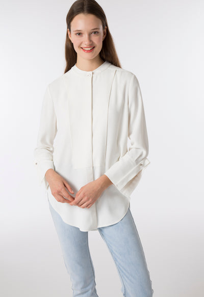 Raw edge Crepe Shirt