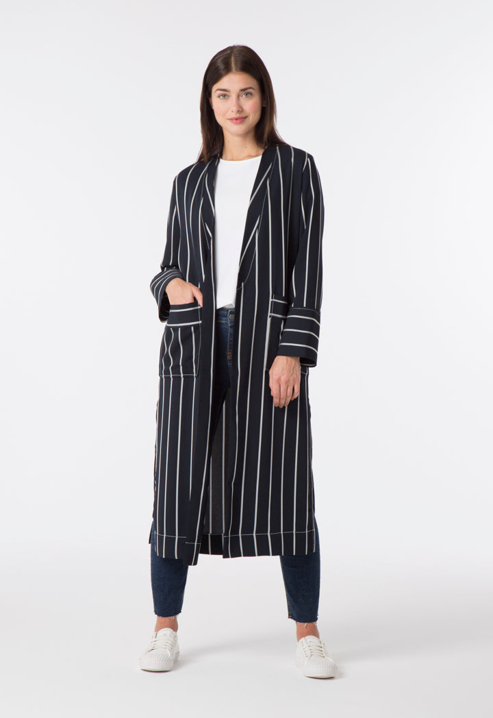 Striped Long Kimono