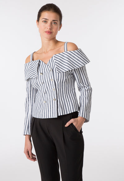 Striped Off-Shoulder Blouse