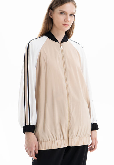 Contreast Jersey Zipped Jacket