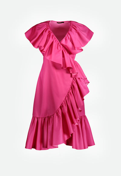 Wrap Frilled Dress