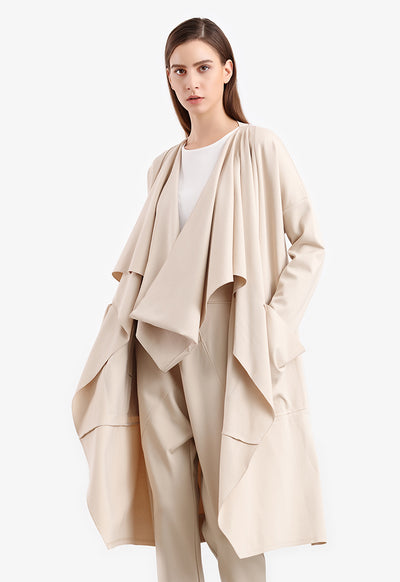 Asymmetrical Irregular Solid Open Outer Jacket