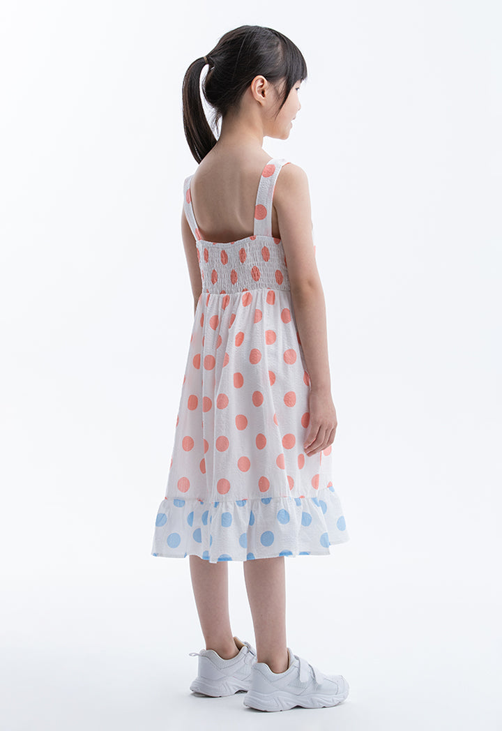 Polka Dot Printed Inner Dress With Kimono Set