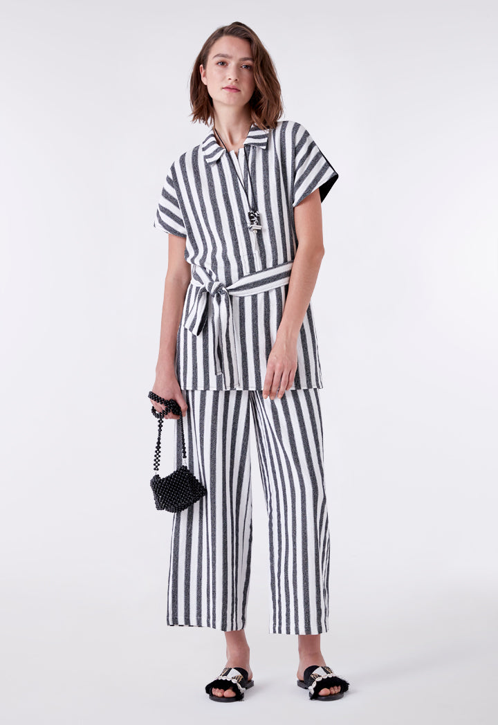 Silver Lurex Striped Cullotes