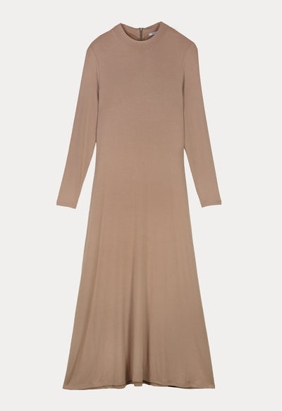 Round Neck Solid Dress