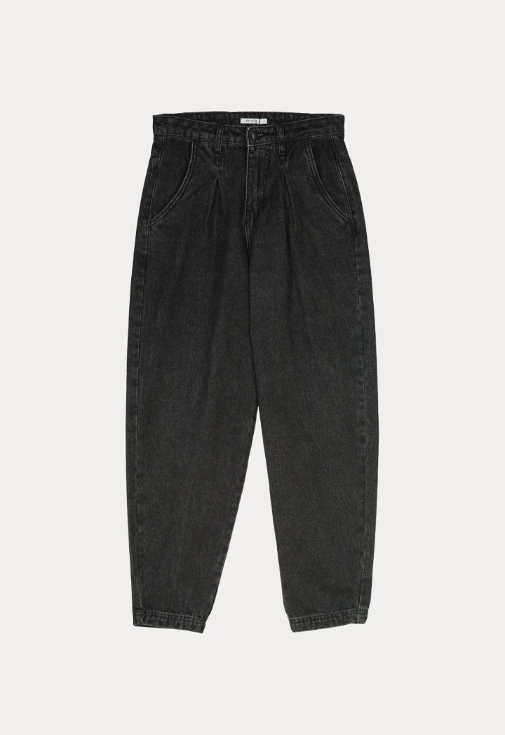 Semi Baggy Denim Solid Pants