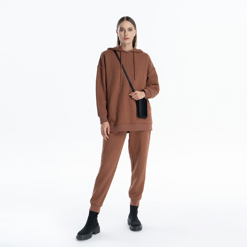 Letter Textured Hi-Rise Winter Trouser