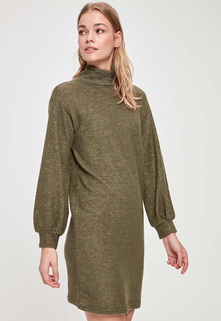 Soft Textured Turtleneck Night Dress - Fresqa