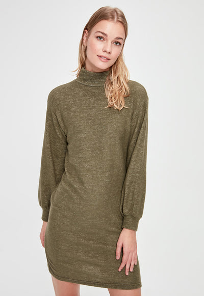 Soft Textured Turtleneck Night Dress - Fresqa