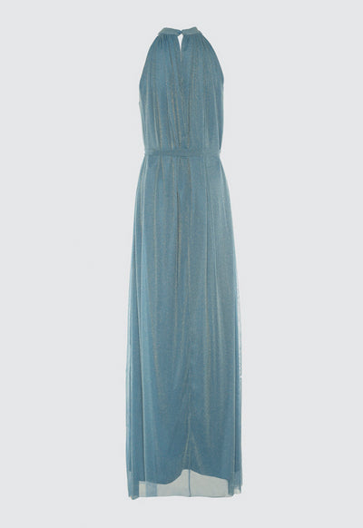 Chiffon Shimmer Halter Dress