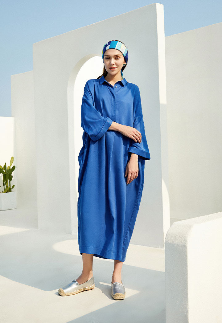 Drop Shoulder Jersey Long Dress