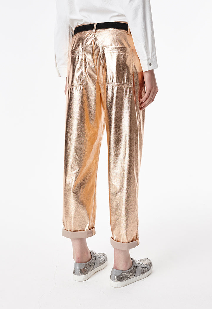 Metallic Coated Pants - Fresqa