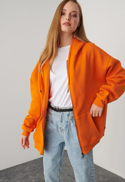 Soft Solid Bomber Jacket With Long Sleeves