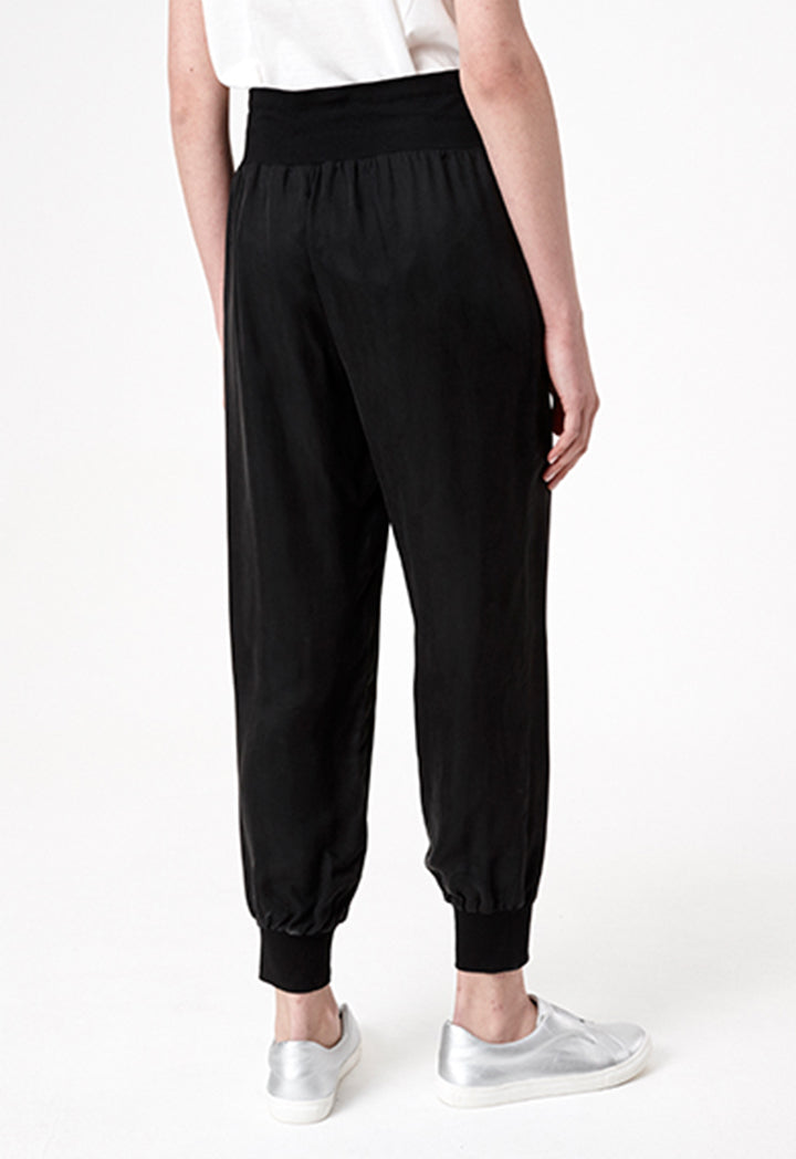 Black Tencel Track Pants - Fresqa