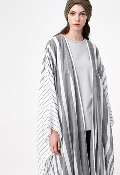 Stripes Grey Abaya - Fresqa