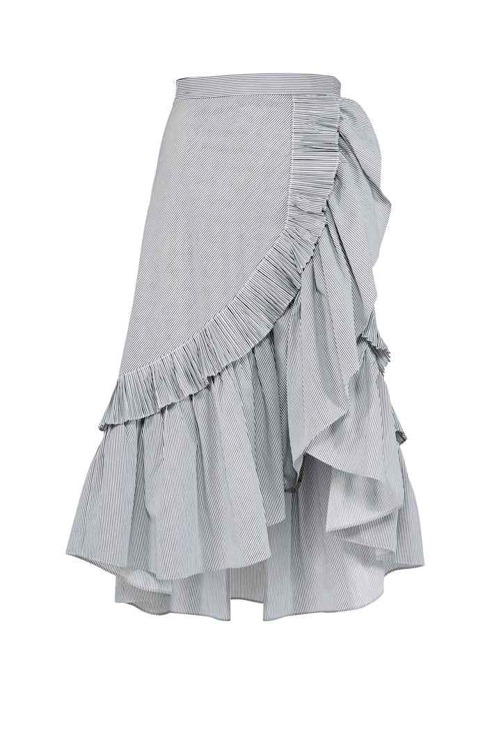 Stripe Ruffle Skirt - Fresqa