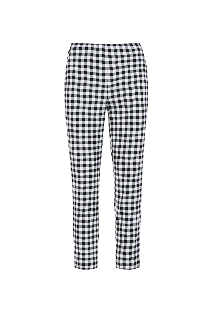 Checked Straight Trousers - Fresqa