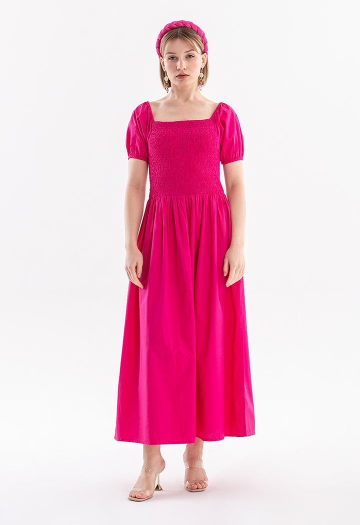 Oval Sleeves Maxi Dress