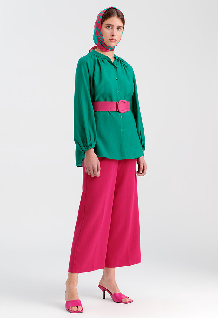 Solid Pleated Culottes