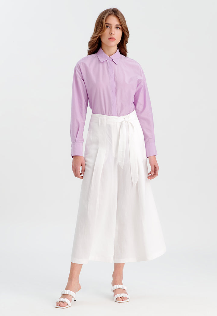 Wide Leg Culottes With Belt