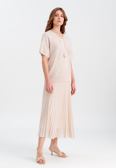 Soft Textured Skirt With Attached Lining