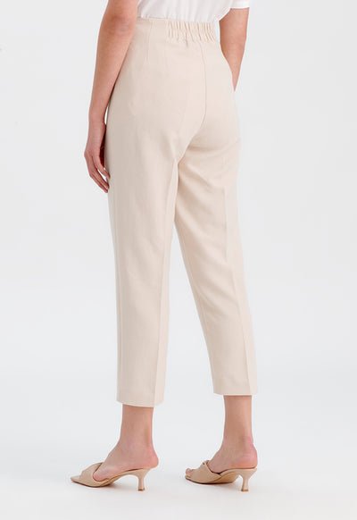 Solid Trouser With Pleats At Waist