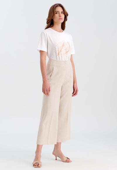 Solid Pleated Culottes