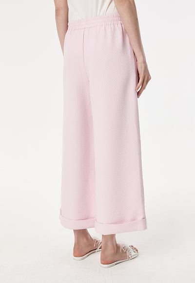 Textured Folded Hem Culottes