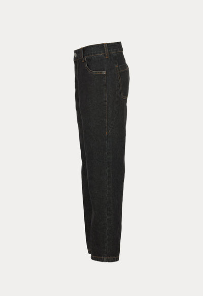 Elasticated Back Waistband Thread Trim Denim Pants